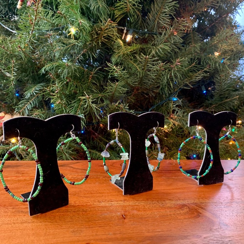 3 Pairs of Beaded Earrings - 3 Gifts in One!